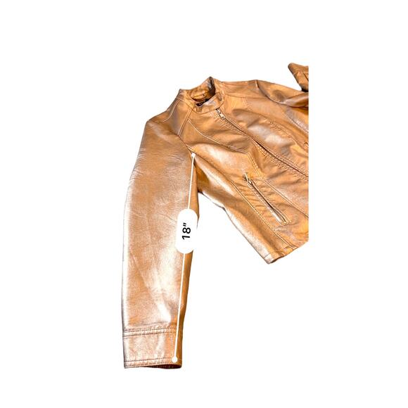 Baccini Rose Gold Faux Leather Metallic Jacket - PL - Picture 5 of 13